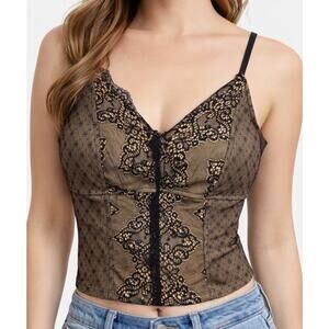 Charlotte Russe Corset‎ Bustier Black Lace Size M Goth Fairy Grunge Coquette